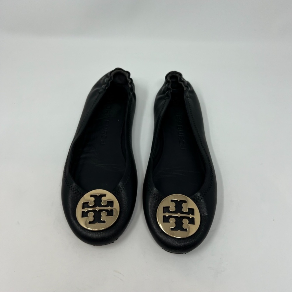 Tory Burch Black Minnie Travel Ballet Flats Women’s Size 7 1/2 Preppy Classic